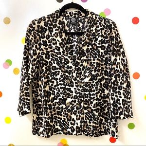 Leopard Print Double Breasted Blazer